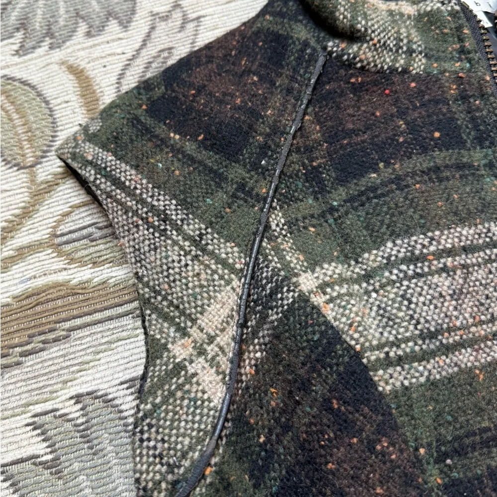 Cabi Wool Vest Patchwork Plaid Pattern Boho Indie Neutral S Small